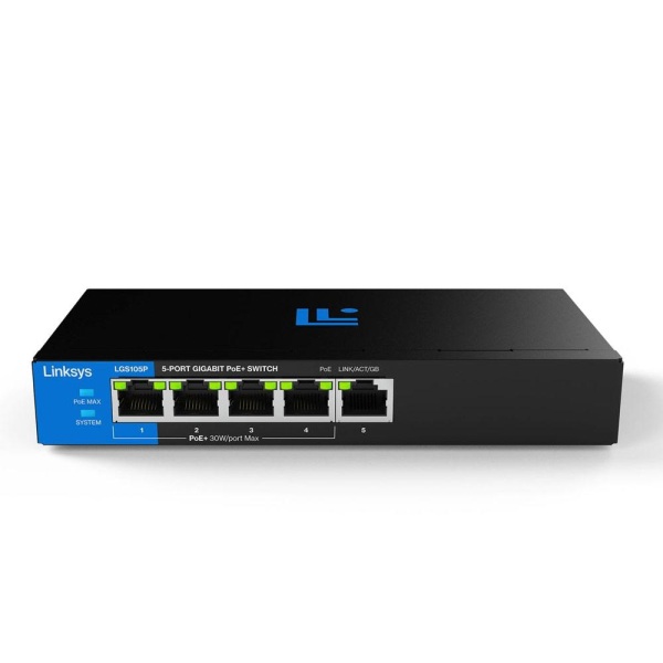 Switch 5 puertos PoE+ no Admin LGS105P Linksys