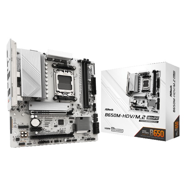PLACA MADRE ASROCK MB B650-M-HDVM,W  90-MXBT40-A0UAYAZ WHITE