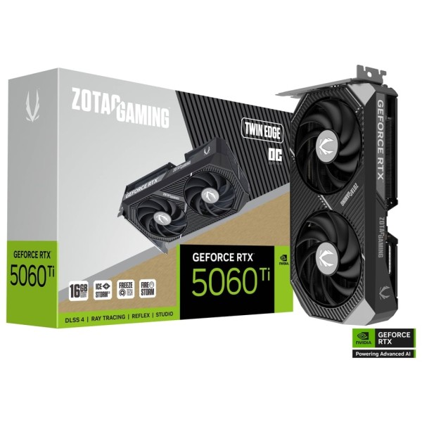 Tarjeta de Video ZOTAC GeForce RTX5060TI Twin Edge OC 16GB GDDR7 128BIT P/N ZT-B50620H-10A