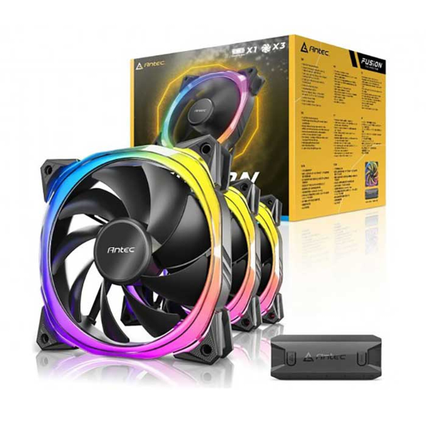 KIT DE VENTILADORES (X3) ANTEC FUSION 120MM ARGB + CONTROLADORA p/n 0-761345-57010
