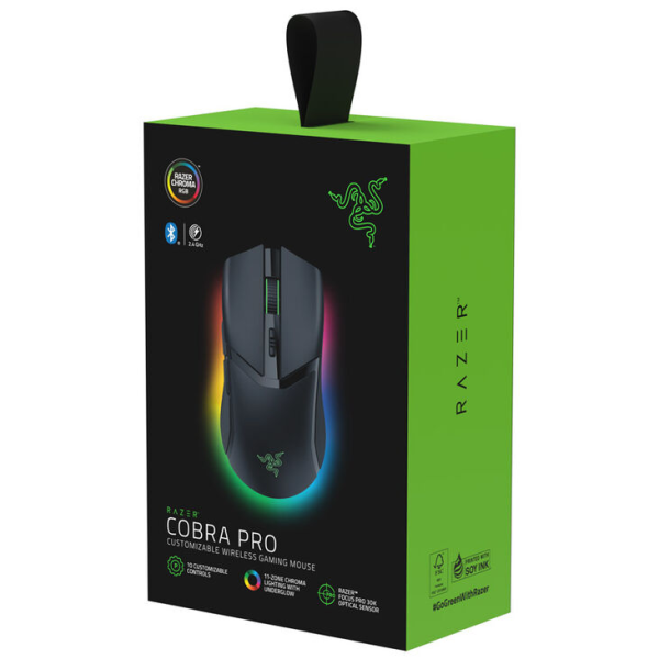 Mouse Gamer Razer Cobra Pro - Wireless 2.4GHz - BT, Sensor Focus Pro 30K DPI, Chroma RGB RZ01-04660100-R3U1