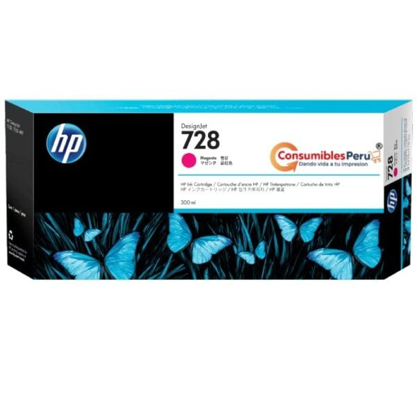 Cartucho de tinta HP DesignJet 728 cyan de 300 ml P/N F9K17A