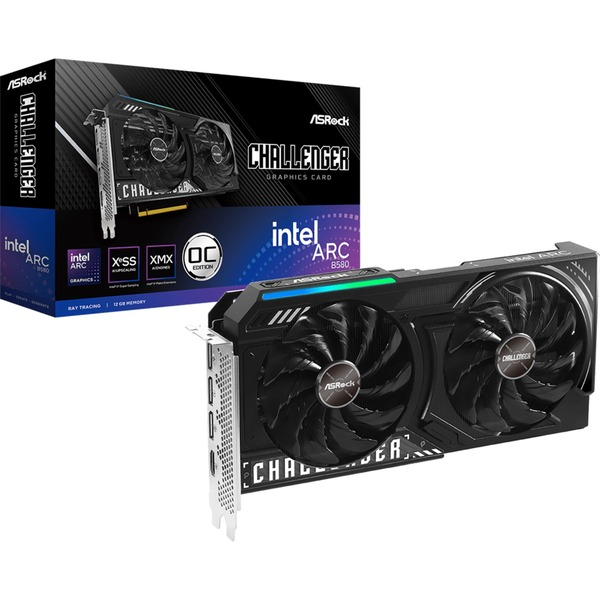 TARJETA DE VIDEO ASROCK INTEL ARC B580 CHALLENGER GAMING 12GB GDDR6 192 BIT P/N 90-ga5lzz-00uanf