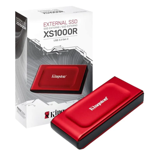 SSD EXTERNO KINGSTON DE 1TB XS1000 RED USB 3.2 GEN 2