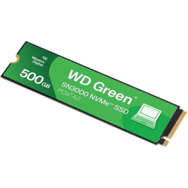 SSD WESTERN DIGITAL GREEN 500GB SN3000 NVME - M.2 2280 - PCIEX 4.0 X4 P/N WDS500G4G0E