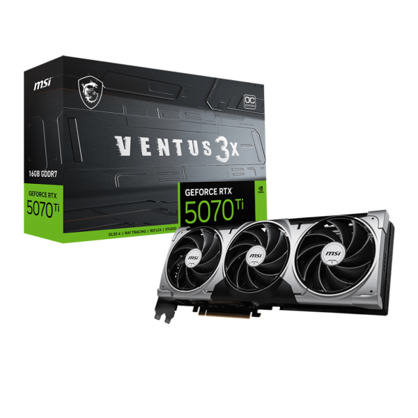 TARJETA DE VIDEO MSI GEFORCE RTX 5070TI VENTUS 3X OC 256BIT GDDR7 P/N 912-V531-461