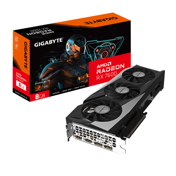 TARJETA DE VIDEO GIGABYTE RADEON RX7600 GAMING OC 8G GDDR6 P/N GV-76GAMING OC-8GD