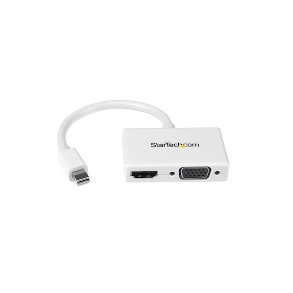 ADAPTADOR STARTECH MINI DP A HDMI/VGA COMPATIBLE THUNDERBOLT - 1080P - HDMI, VGA - BLANCO P/N MDP2HDVGAW