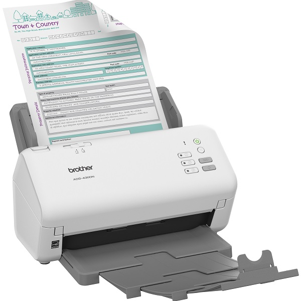 ESCANER BROTHER ADS-4300N DUAL - A DOS CARAS - A4 - 600 PPP X 600 PPP -ADF (80 HOJAS) - USB 3.0, LAN P/N ADS-4300N