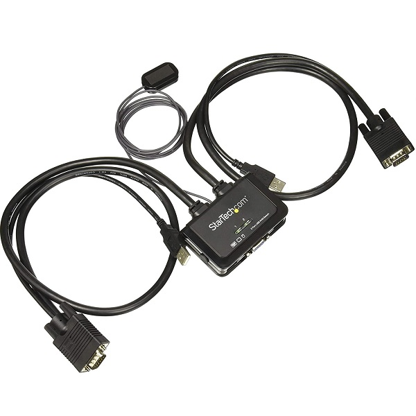 KVM DE 2 PUERTSO STARTECH CON 2 PUERTOS VGA USB ALIMENTADO POR USB CON INTERRUPTOR REMOTO - 2 X KVM PORT(S) - 1 USUARIO LOCAL - SOBREMESA P/N SV211USB