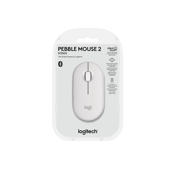 MOUSE LOGITECH Pebble Mouse 2 M350s Tonal Off-White LAT BLUETOOTH P/N 910-007047