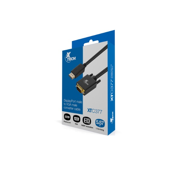 ADAPTADOR DISPLAYPORT XTECH A VGA 1.7MTS P/N XTC-377