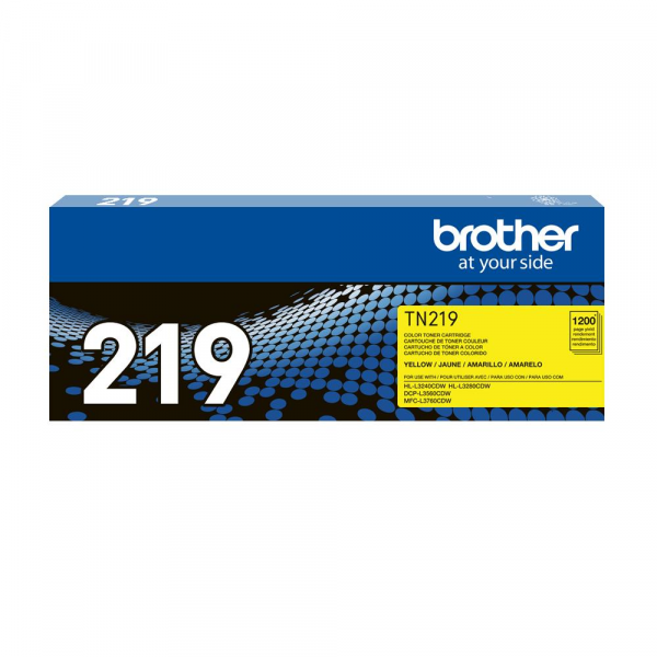 Brother TN219Y Original Standard Yield Laser Toner Cartridge - Yellow Pack - 1200 Pages