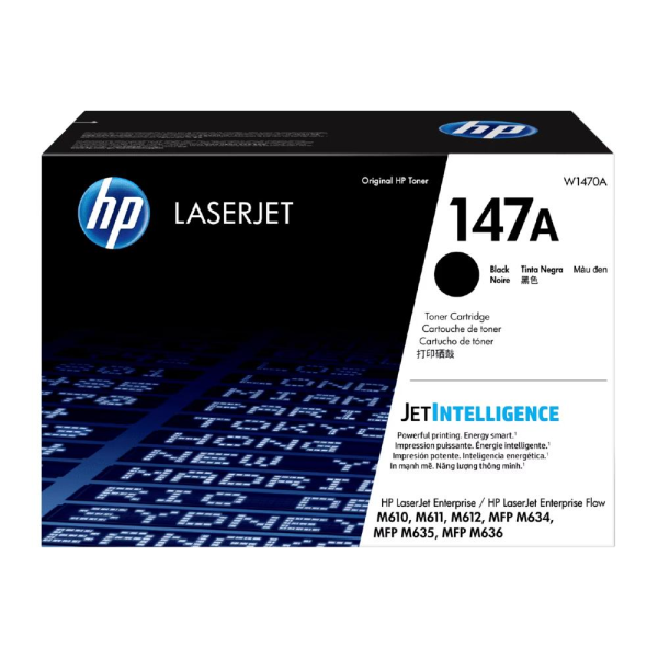 HP 147A - Negro - original - LaserJet - cartucho de tóner (W1470A) - para LaserJet Enterprise MFP M635; LaserJet Enterprise Flow MFP M634, MFP M635, MFP M636