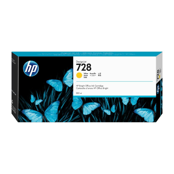 300-ml Yellow DesignJet Ink Cartridge T730 T830