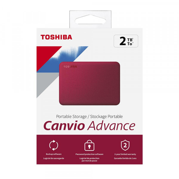 Toshiba 2TB Externo Canvio Advance V10 - Red/Rojo